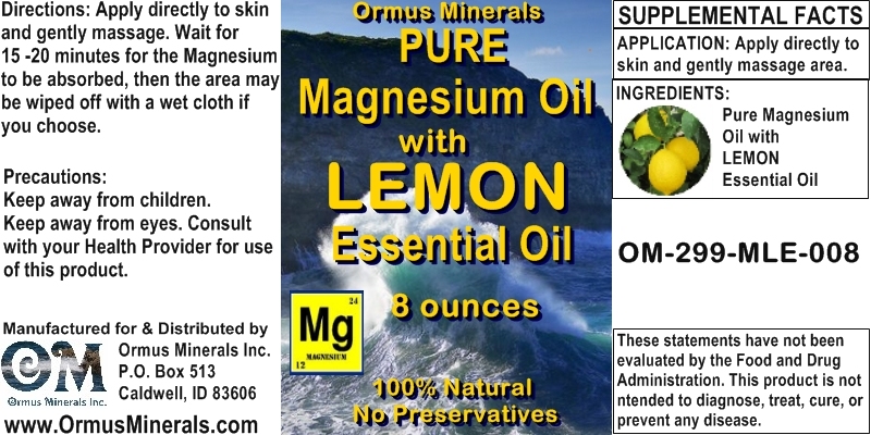 Ormus Minerals - Pure Magnesium Oil with LEMON Essential Oil